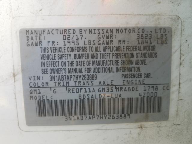 2017 NISSAN SENTRA S - 3N1AB7AP7HY283889