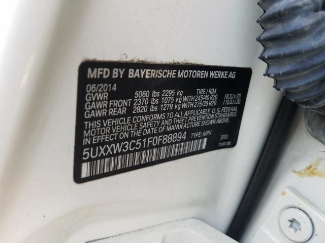 2015 BMW X4 5UXXW3C51F0F88894