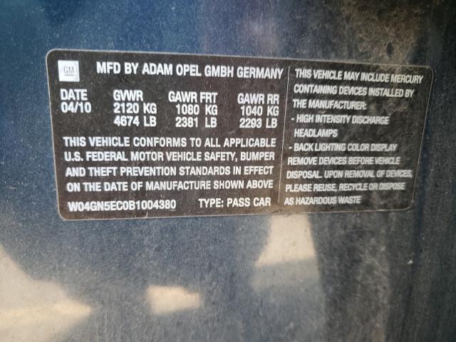 2011 BUICK REGAL CXL W04GN5EC0B1004380