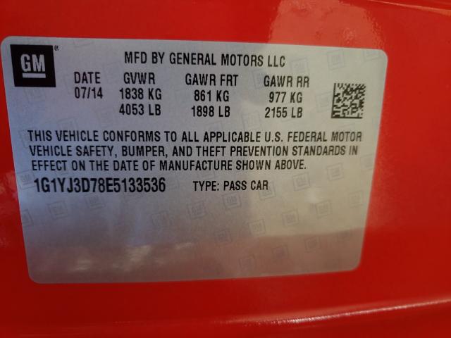 2014 CHEVROLET CORVETTE S 1G1YJ3D78E5133536