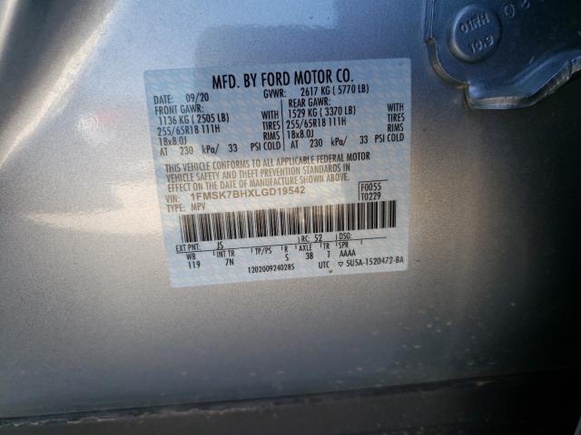 2020 FORD EXPLORER 1FMSK7BHXLGD19542