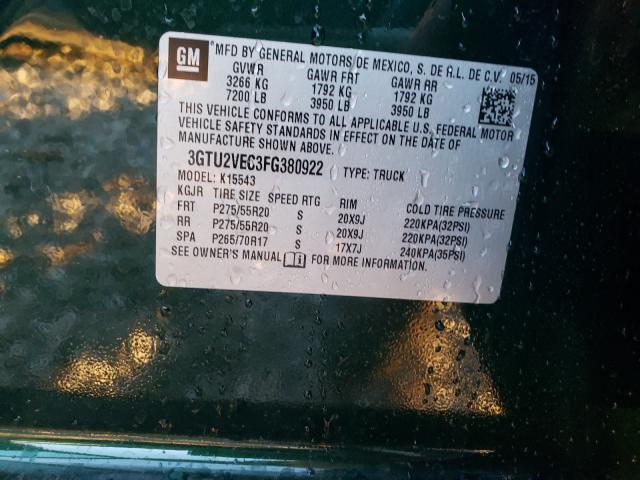 2015 GMC SIERRA K15 3GTU2VEC3FG380922