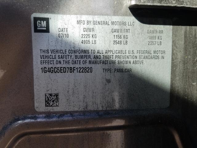 2011 BUICK LACROSSE C 1G4GC5ED7BF122820