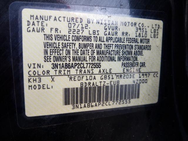 2012 NISSAN SENTRA 2.0 3N1AB6AP2CL772555
