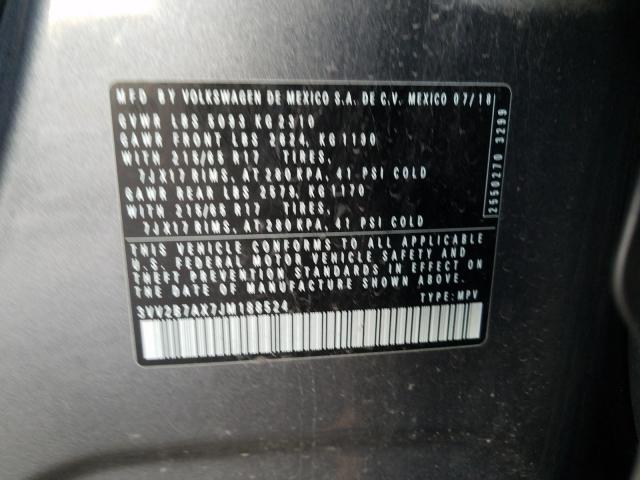 2018 VOLKSWAGEN TIGUAN SE 3VV2B7AX7JM188524