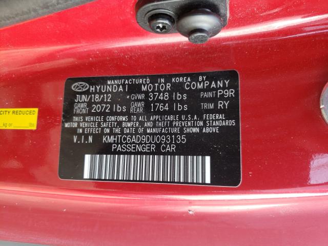 2013 HYUNDAI VELOSTER KMHTC6AD9DU093135