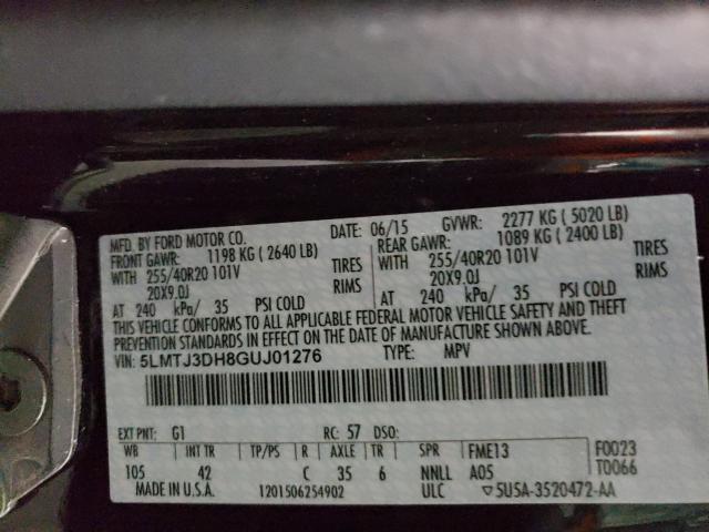 2016 LINCOLN MKC RESERV 5LMTJ3DH8GUJ01276