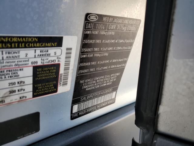 2015 LAND ROVER RANGE ROVE SALWR2TF0FA508900