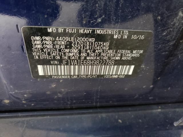2017 SUBARU WRX PREMIU JF1VA1E68H9822788