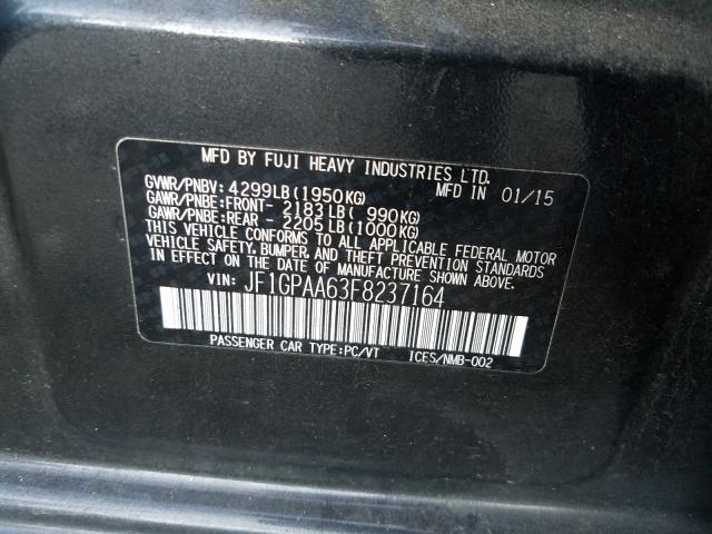 2015 SUBARU IMPREZA JF1GPAA63F8237164