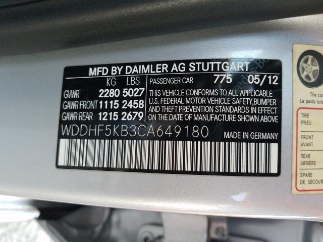 2012 MERCEDES-BENZ E 350 WDDHF5KB3CA649180