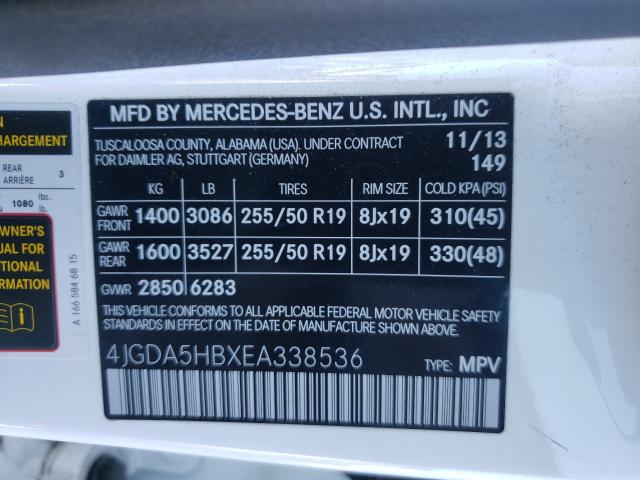 2014 MERCEDES-BENZ ML 350 4MA 4JGDA5HBXEA338536