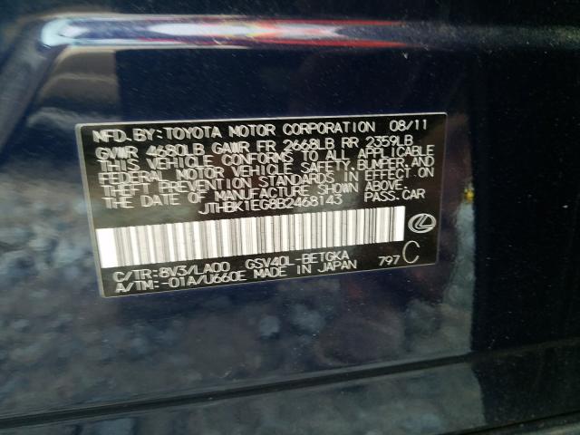 2011 LEXUS ES 350 JTHBK1EG8B2468143