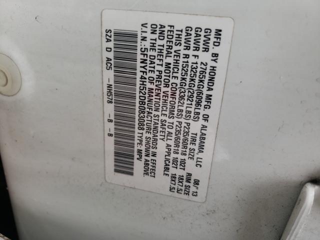 2013 HONDA PILOT EXL 5FNYF4H52DB083088
