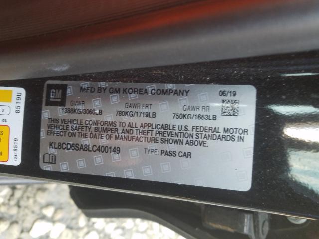 2020 CHEVROLET SPARK 1LT KL8CD6SA8LC400149