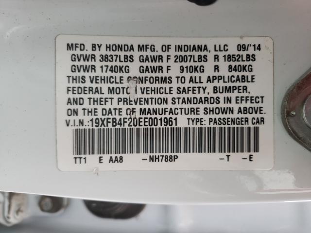 2014 HONDA CIVIC HYBR 19XFB4F20EE001961