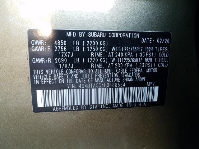 2020 SUBARU OUTBACK PR 4S4BTACC4L3188564