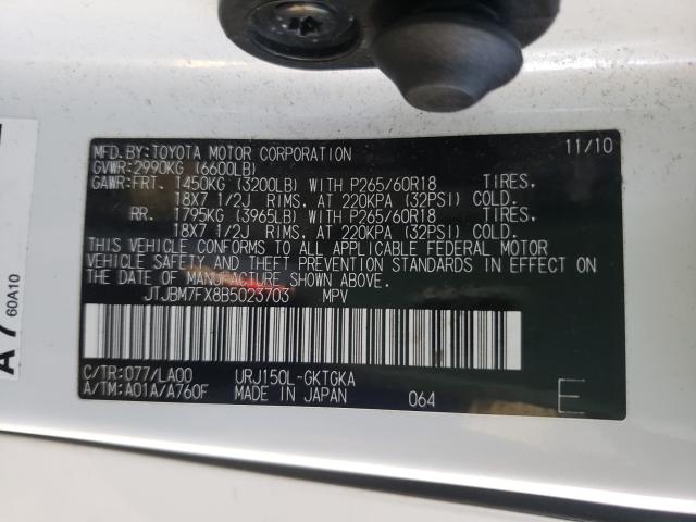 2011 LEXUS GX 460 JTJBM7FX8B5023703