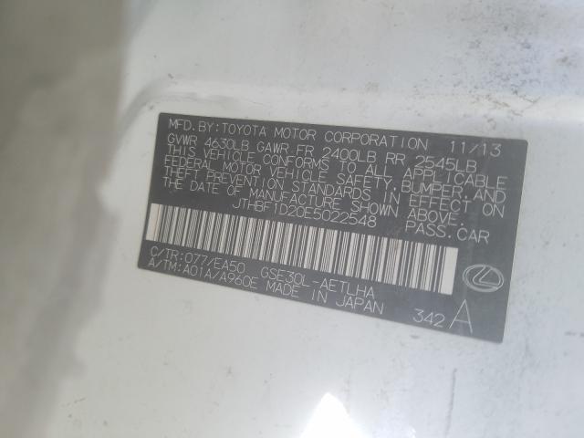 2014 LEXUS IS 250 JTHBF1D20E5022548