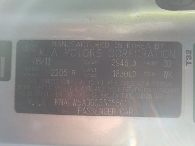 2012 KIA FORTE SX KNAFW5A36C5505561