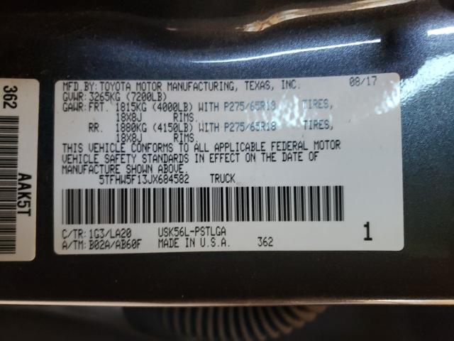 2018 TOYOTA TUNDRA CRE 5TFHW5F13JX684582