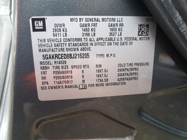 2011 BUICK ENCLAVE CX 5GAKRCED8BJ216205
