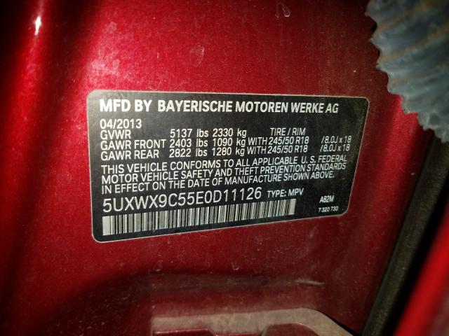 2014 BMW X3 XDRIVE2 5UXWX9C55E0D11126