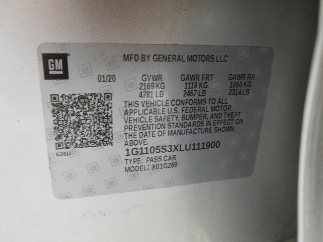 2020 CHEVROLET IMPALA PRE 1G1105S3XLU111900