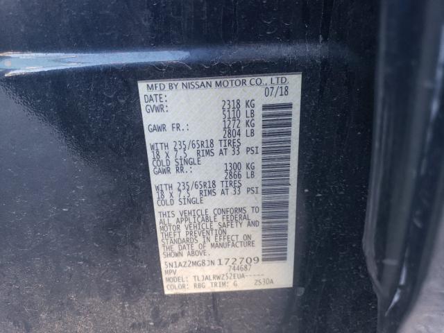 2018 NISSAN MURANO S 5N1AZ2MG8JN172709