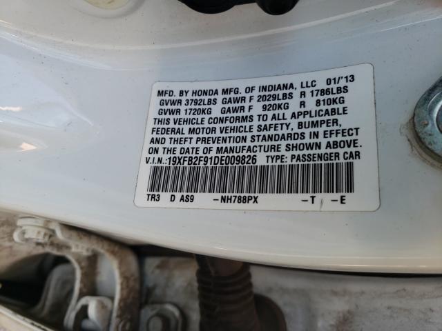 2013 HONDA CIVIC EXL 19XFB2F91DE009826