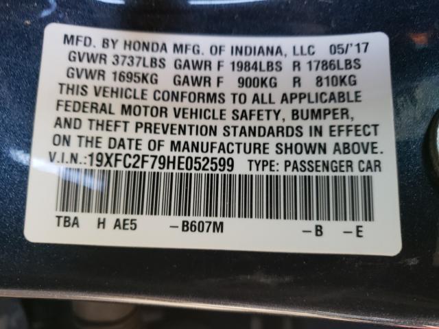 2017 HONDA CIVIC EX 19XFC2F79HE052599