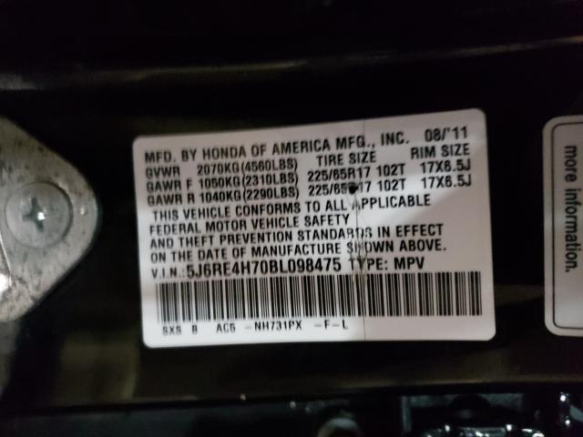 2011 HONDA CR-V EXL 5J6RE4H70BL098475