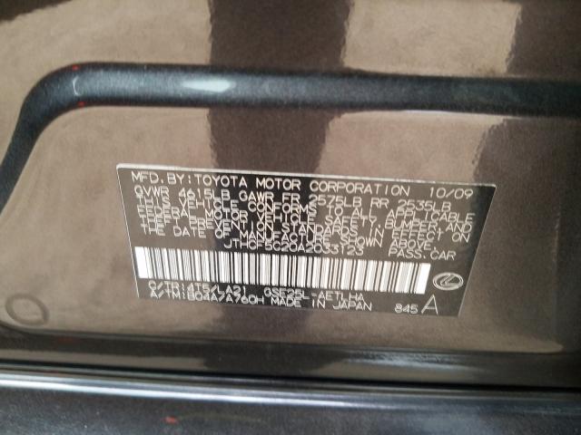 2010 LEXUS IS 250 JTHCF5C20A2033123