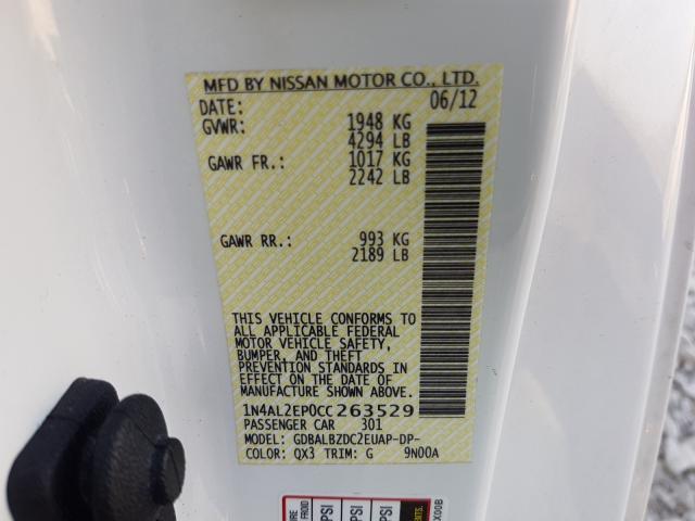 2012 NISSAN ALTIMA S 1N4AL2EP0CC263529