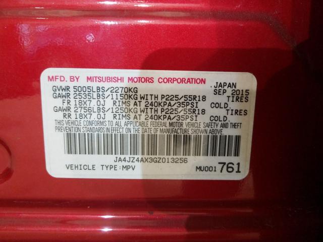 2016 MITSUBISHI OUTLANDER JA4JZ4AX3GZ013256