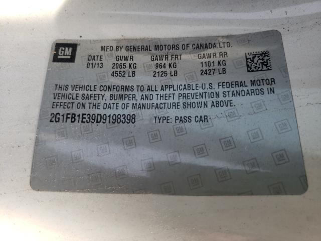 2013 CHEVROLET CAMARO LT 2G1FB1E39D9198398