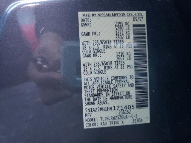 2017 NISSAN MURANO S 5N1AZ2MH1HN171405