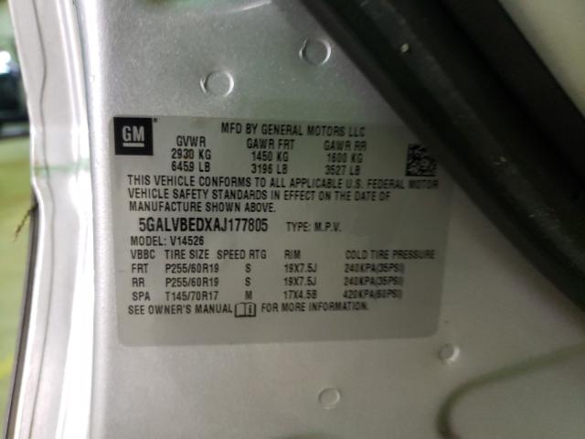 2010 BUICK ENCLAVE CX 5GALVBEDXAJ177805