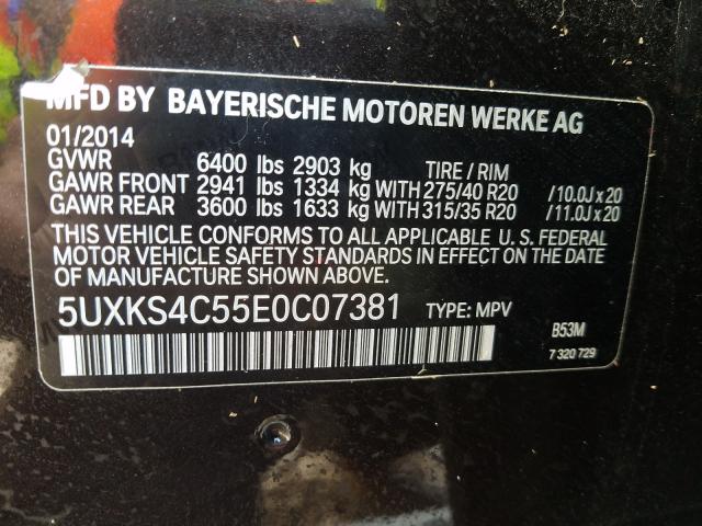 2014 BMW X5 XDRIVE3 5UXKS4C55E0C07381