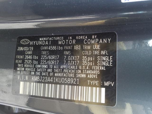 2019 HYUNDAI TUCSON SE KM8J23A41KU058921