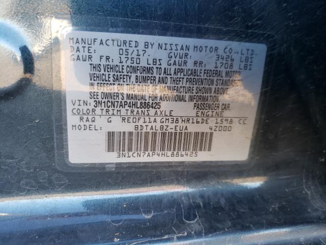 2017 NISSAN VERSA S/S 3N1CN7AP4HL886425