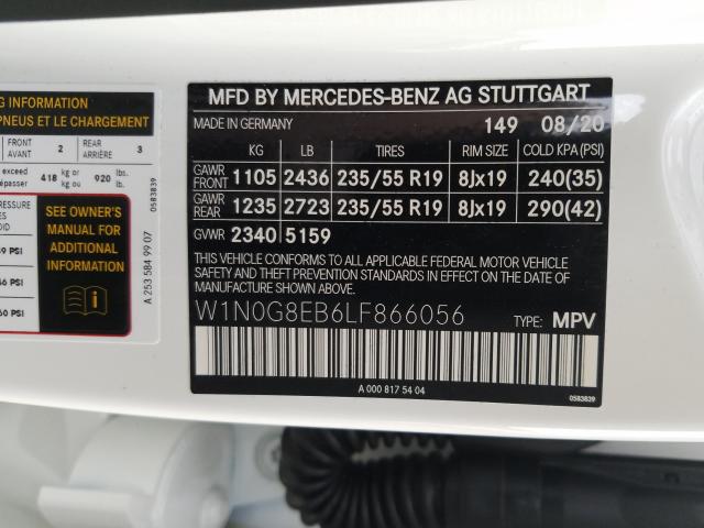 2020 MERCEDES-BENZ GLC 300 4M W1N0G8EB6LF866056
