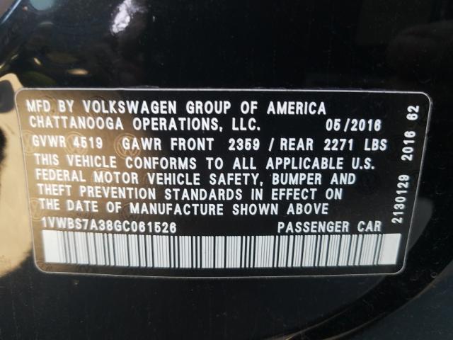 2016 VOLKSWAGEN PASSAT SE 1VWBS7A38GC061526