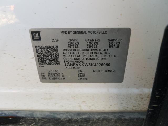 2019 CHEVROLET TRAVERSE P 1GNEVKKW3KJ226980