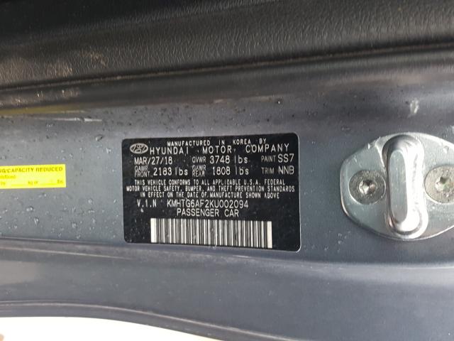 2019 HYUNDAI VELOSTER B KMHTG6AF2KU002094