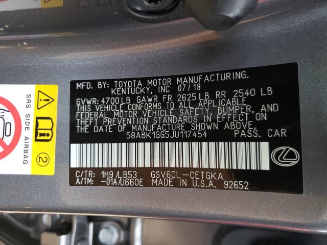 2018 LEXUS ES 350 58ABK1GG5JU117454