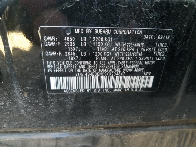 2019 SUBARU OUTBACK 3. 4S4BSENC9K3234847
