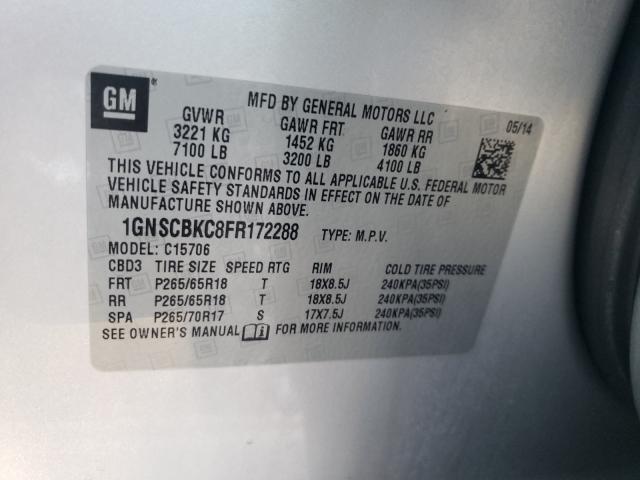 2015 CHEVROLET TAHOE C150 1GNSCBKC8FR172288