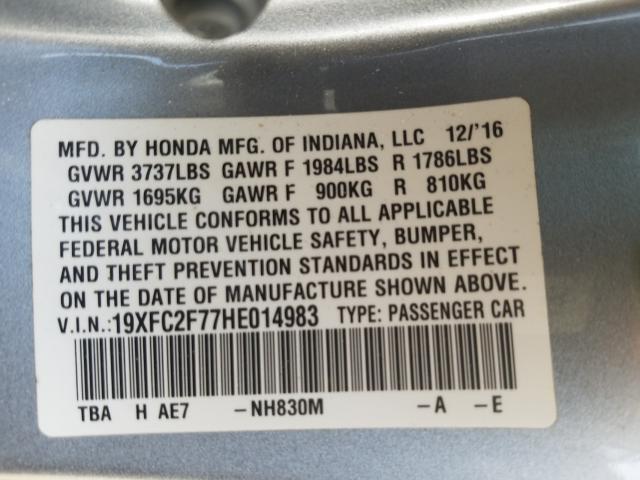 2017 HONDA CIVIC 19XFC2F77HE014983
