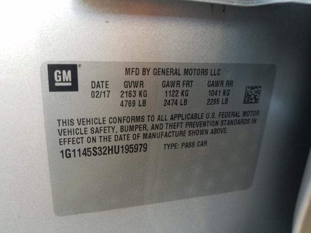2017 CHEVROLET IMPALA PRE 1G1145S32HU195979